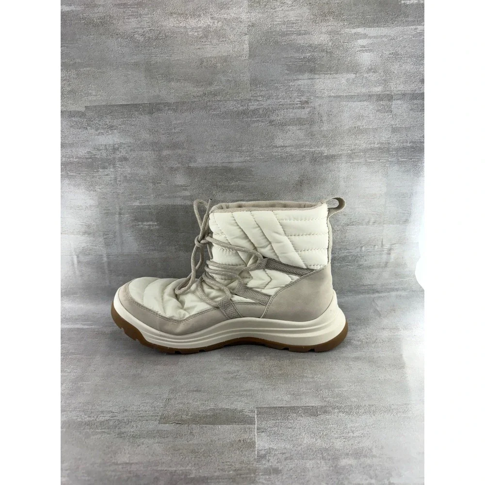 Ryka Highlight Women 8.5M Cream Quilted Water Repellent Winter Boots Tread Tech
